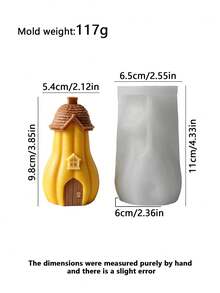 Halloween Creative Pumpkin House Candle Mold, DIY Retro Fairy Tale Aroma Diffuser Model, Party Atmosphere Desktop Decor, Unique Holiday Gift - Fairy Tale Pumpkin House - Mold - View 11