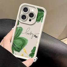 Trébol de cuatro hojas Carcasa celular de diseño moderno con protección total contra caídas y rayones, se adapta perfectamente a todos los modelos  desde X hasta la serie 17, variedades  Galaxy gama A, M y S, celulares  serie G y E, dispositivos  Poco y Redmi Note, además de Infinix GT 20 Pro y Note 245 Pro. Material ligero y cómodo al tacto, resistente al desgaste, accesorio práctico y estético ideal para uso personal diario y protección segura del teléfono móvil - GDB - Ver 1