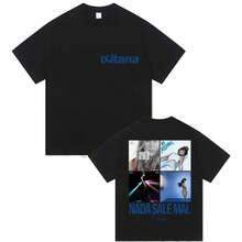 Singer  Cuarto Azul Tour 2025 Print T-Shirt For Men And Women, Hip-Hop Fan Clothing, Short Sleeve T-Shirts, Pure Cotton Tops - Đen 10 - Xem 2