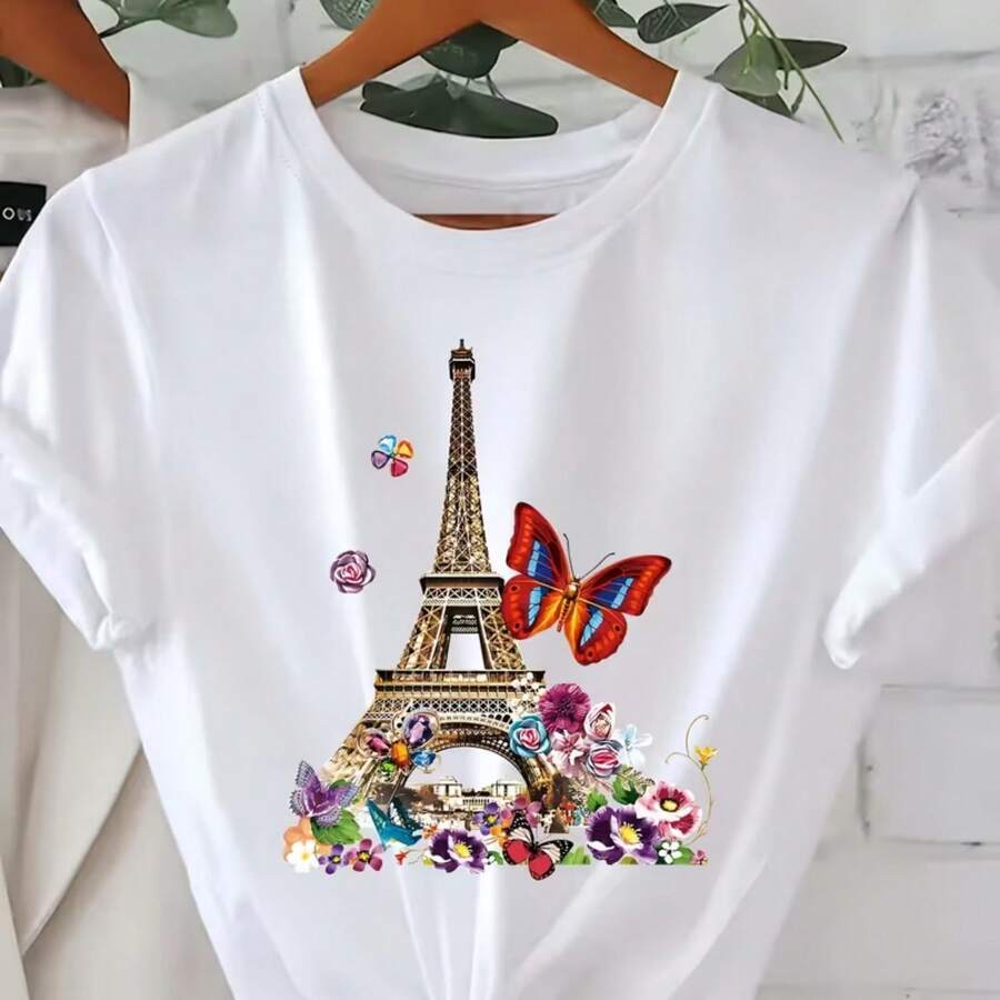 Camiseta impresa para hombres y mujeres - Blanco - Ver 1