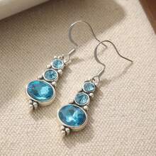Reife Stil Distressed Silber Ohrhaken Ohrringe, elegante gestufte Linien mit dezentem Luxus, einfach und nicht übertrieben, geeignet für Pendeln und Dating, mit einer reifen und sanften Ausstrahlung. - Silber - Übersicht 4