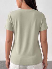 Women's Quick-Drying T-Shirt, Ice Silk Round Neck Short Sleeve Shirt, Stretch Sweat-Absorbing Quick-Drying T-Shirt Sports - Green - View 6