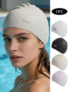 Women's Long Hair Waterproof Non-Tight Silicone Large Size Swim Cap - Multicolor - View 2