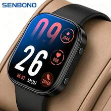 Jam Tangan Pintar SENBONO dengan Fungsi Panggilan, Panggilan Bluetooth & Kontrol Musik, Mode Multi-Olahraga, Monitor Detak Jantung & Oksigen Darah, Pelacak Tidur, Kalkulator, Pelacak Kebugaran, Kompatibel dengan Smartphone Android & iOS - Hitam - View 7