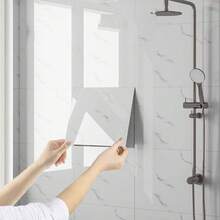 10/20 Pcs Marble Pattern Wall Panels, Self-Adhesive Splashback, Marble Texture Tiles, Suitable For: Kitchen, Bathroom, Living Room, Bedroom, Fireplace, Shower Room Tiles - Half White - View 10