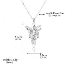 Evening Star Resin Necklace, Elf Princess Pendant Necklace - Silver - View 2