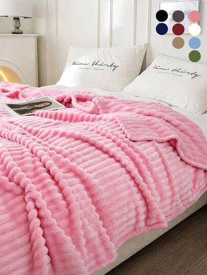 1pc Blanket, Bedding, Soft & Warm, Skin-Friendly & Breathable, Lightweight & Plush, Solid Color Series, Minimalist & Fashionable Design, Suitable For Sofa, Bedroom, Living Room, All-Around Comfort, Travel Essential, Nap Blanket, Multiple Sizes Available, Machine Washable, Room Decor, Winter Decor