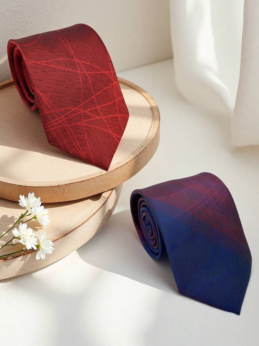 1 PIEZA Corbata de negocios para hombre con textura/degradado, estilo formal versátil multicolor - Multicolor - Ver 1