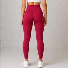 Flannel Pants For Cold Weather With Warm Lining, High Waist, Sizes S To XL - Hot Pink - View 4