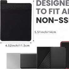 1pc Portable External Hard Drive Carrying Case, Computer Accessories Storage Bag, Battery Pack, Wireless Mouse, Cable And Earphone Sleeve Organizer, Multiple Colors Available, Securely Attached Portable Fashion Mouse Storage Pouch - A - View 3
