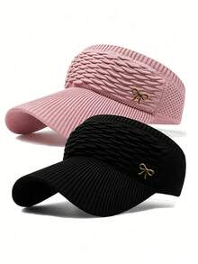 2pcs - 6 Color Options, Unisex, Suitable For 33 Holidays, Lightweight Design, Upgraded Version, Bow Logo, Suitable For Outdoor Sports And Cycling, Comfortable Breathable Sun Hat For Women - A - View 15