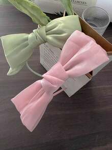 1 buah/2 buah/5 buah Hiasan Pita Jala Warna Polos, Aksesori Gaya Putri Elegan untuk Wanita, Mempercantik Wajah, Cocok untuk Pesta, Pakaian Kasual - MultiWarna - View 16