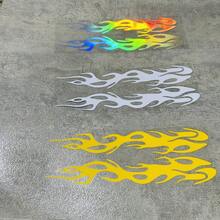 2pcs Reflective Flame Patch - Vehicles - Vivid And Colorful For Motorcycles And Cars - PVC - Reflective Stickers - Self Adhesive - Asymmetric Shape - High Visibility Safety Decoration - Motorcycle Patch - Strong Design - Durable Adhesive - A - View 6