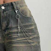 Cadena de pantalón accesorio de cintura de aleación de cielo estrellado multicapa para hombres - pequeña estrella - Ver 1
