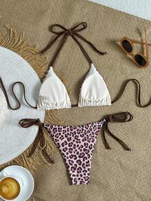 2pcs Women Bikini Set - Reversible Sexy Swimwear Suitable For Beach And Pool Vacation Summer - Multicolor - View 8