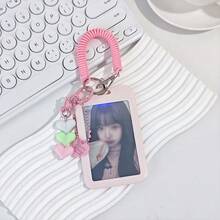 1 Set Transparent Card Love Themed Acrylic Keychain - Metal Ring, Rectangular Shape, Decorative Key Chain, Suitable For ID Cards And Bus Cards, Holiday Accessory Back To School - Multicolor - View 17