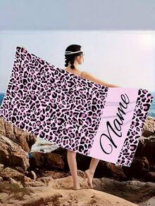 Customizable Leopard Print Beach Towel | Large Size Microfiber Quick-Dry, Ultra-Soft Fabric, Perfect For Camping, Surfing, Swimming, And Beach Fun, Polyester Material, Modern Style, Summer Essential - Multicolor - View 9