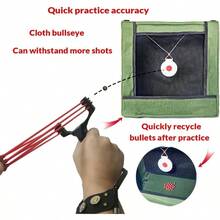Slingshot Foldable Target Catch Box Set With 2 Bullseye Easy To Carry Hunting Shooting Practice Competitive Game Bulls Target Practice Recycle Ammo - Green - View 3