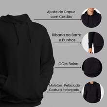 Moletom Unissex Blusa de Frio Com Capuz  Estampado Brasil na Copa do Mundo Premium Agasalho Streetwear Oversized Blusa Brasil Torcedor Casaco Nacional Copa Casual - Branco - Visão 4
