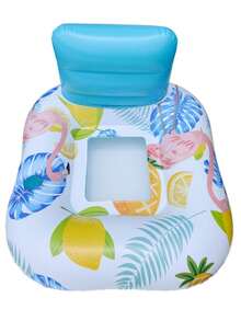 1pc Square Seat Floating Pad, PVC Material With Cup Holder, Inflatable Floating Pad, Summer Beach Inflatable Buoy, Water Relaxing Lounger (Pump Not Included), Pool Inflatable, Beach Essentials, Pool Float - Water Backrest - View 12