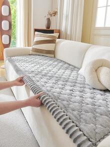 1pc Comfortable Flannel Sofa Cover, Non-Slip Machine Washable Sofa Protector, Soft Warm Sofa Pad, Suitable For Pets And Home Daily Use - Multiple Styles - View 10