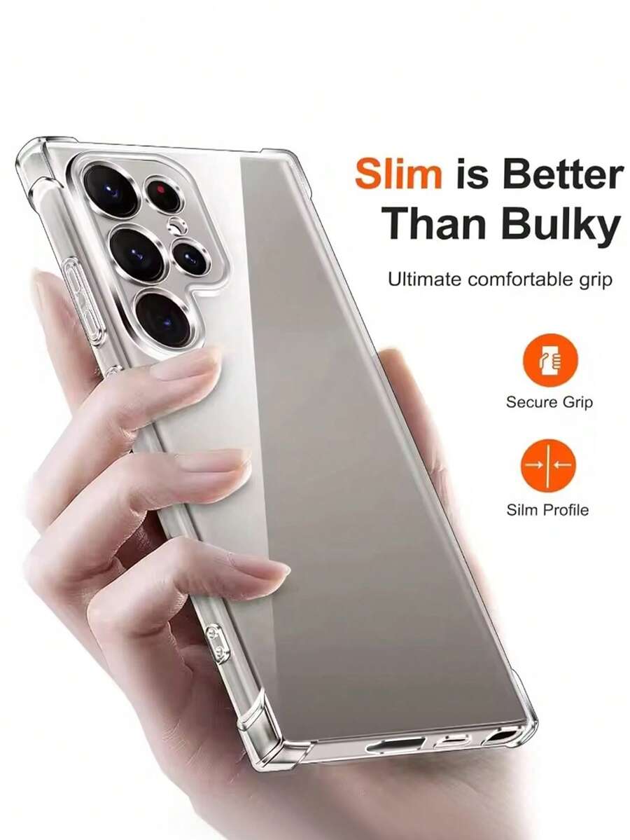 1pc Transparent Shockproof Phone Case, Durable Protective Cover Compatible With Apple 17 Pro Max/17 Air/17 Pro/17 And Galaxy S26 Ultra/S26/S25 Ultra/S25/A56/A55/A07 And Other Models - Multicolor - View 1