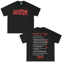 Camiseta Dexter Morgan Harry's Code, Ropa para Hombre y Mujer, Camisetas Casuales de Algodón de Manga Corta, Camisetas Oversize, Camiseta Vintage de Moda - Negro - Ver 1