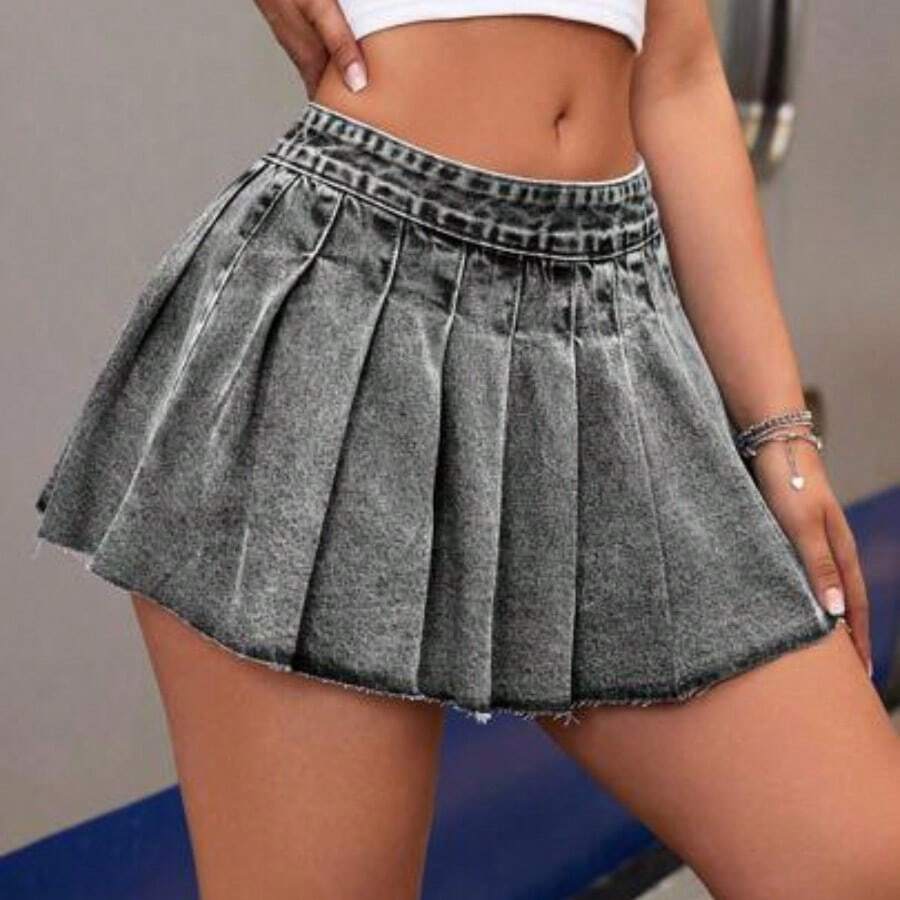 Women Denim Shorts - Light Grey - View 1