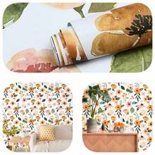 1 Rolle selbstklebende weiße Blumen Tapete, PVC dekorative Tapete für Wohnzimmer, Schlafzimmer, Wohnheim, Hotel, Heimrenovierung, Kontaktpapier für Arbeitsplatte, Küchenrückwand, Möbel, wasserfest, abnehmbar, 17.7inX39.3/118.1/196.8in - Weiß - Übersicht 3