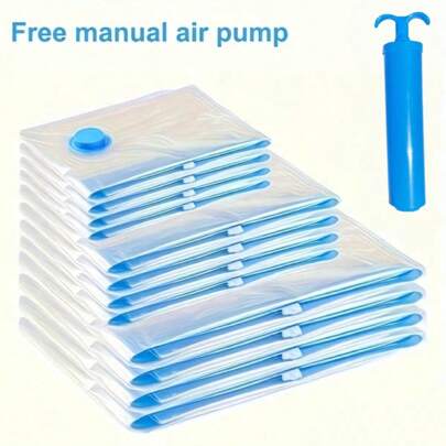 4pcs Thick Material Transparent Sealed Storage Bags, Suitable For Clothes, Bedding, Travel Essentials