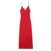 2026 mujeres verano amarillo mancha cuello en V Sling vestido elegante sin mangas suelto Maxi batas  nuevas señoras vestidos de y vacaciones - Marrón - Ver 2