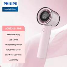 PHILIPS USB Rechargeable Handheld Fan Small Portable Desktop Fan Adjustable 1 To 100 Wind Power Display Power Summer Camping Travel Outdoor Indoor Tools, 3000mAh Battery, 158g, Lightweight And Convenient - Multicolor - View 15