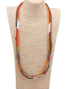 MARLIWOO 1pc Multi-Layer Contrast Color Splicing Versatile Necklace, Minimalist Casual Style Jewelry For Women - Multicolor - View 13