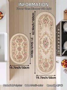 DAJIANG 1pc - Vintage Floral Doormat, Multi-Color European Floral Pattern, Kitchen Hallway Carpet, Wool-Like Material, Suitable For Bathroom, Kitchen, Outdoor, Indoor, Hallway, Bedroom, Living Room, Bedside, Machine Washable, Easy To Clean, Non-Slip Bottom, Suitable For Bedroom Winter Decor, Valentine's Day Holiday Decor, Bedroom Holiday Decor, Bathroom Accessories, Room Decor Set - Multicolor - View 13