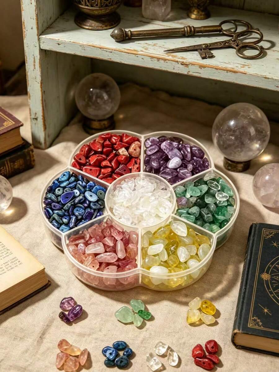 7件套碎石脉轮礼盒 - 彩色 - 查看 1
