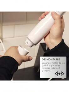 RCA Batidora de Inmersión RC-1204 con Cuchillas de Acero Inoxidable Velocidad Variable Función Turbo Diseño Ergonómico Accesorios para Picar y Batir Ideal para Cocinas Elegantes Color Blanco. - BlancoGris - Ver 6