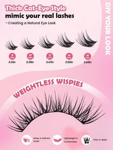 MAANGE 140pcs Fishtail False Eyelashes Lash Clusters, Extra Large Capacity Lash Box,Enlarge Eyes,Long Lasting Curled Natural Curl Lash Extension, Dramatic Lashes, 8-16mm Lash Clusters, Suitable For Beginners,DIY Individual Lashes,Anime-Style Lash Clusters - D - View 10