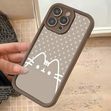 Tema de lunares grises de Pusheenfunda de teléfono Fundas compatibles con ,Apple,VIVO,OPPO,,, y Honor.Fabricadas en silicona TPU,ofrecen protección contra golpes y caídas. - Marrón - Ver 6