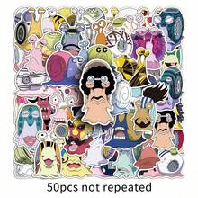 50 PIEZAS MINISO One Piece Den Den Mushi Teléfono Caracol Pegatinas, Decoración de dibujos animados de alto brillo, Adornos de planificador y diario de estética Y2K, Encanto de mochila y portátil, Etiquetas de equipaje de viaje, Arte de monstruo de anime lindo - Negro - Ver 1