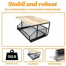 2-Tier Kitchen Countertop Organizer, Wood-Top Storage Rack With Wire Basket Drawer, Space-Saving Pantry Shelf For Vegetables, Snacks & Food Containers - View 5