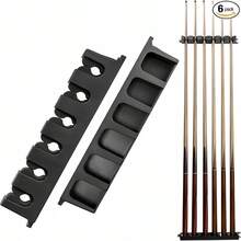 Skylety 2 Pieces Pool Stick Holder Pool Cue Rack For 6 Cue Wall Mounted Table Stick, Balls Billiard Table Accessories For Game Room Bars Clubs Billiard Players - Black - View 7