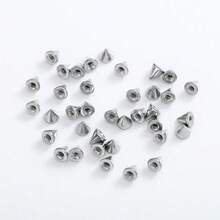 100pcs Stainless Steel Piercing Jewelry Replacement Accessories, Pointed Cone Eyebrow Studs, Lip Studs, Tongue Studs, Ear Studs, Horseshoe Rings, Belly Rings, In Stock - Steel - View 7