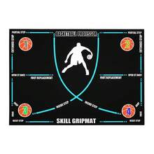 1pc Basketball Skill Grip Mat - Footwork Training Pad With Step Guidance, Anti-Slip For Dribbling & Shooting Drills,Basketball Footwork Training Mat - Marked Step Positions (Open Stance/Drop/Reset), Non-Slip Skill Practice Pad - Black - View 9
