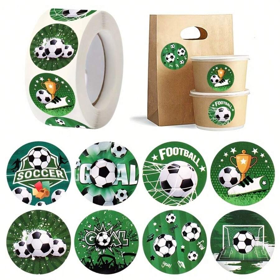 1 buah Stiker Grafiti Sepak Bola Bulat 1 Inci, Perlengkapan Kantor Acara Olahraga Piala Dunia, Hadiah Sekolah, Hadiah Guru, Stiker Buku Catatan, Stiker Perekat PVC untuk Botol Air, Casing Ponsel, dan Dekorasi DIY Laptop - A - View 1