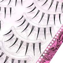 5 Pairs Anime Style Pointed Transparent Invisible False Eyelashes, Lightweight And Natural-Looking, Suitable For Dates, Travel And Carry-On - View 5