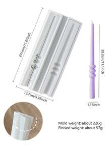 螺旋/圆形珠子/扭纹图案蜡烛形硅胶模具，适用于手工DIY、家居装饰、节日礼物、婚礼装饰，适合初学者 - 長條蠟燭模具 - 查看 11