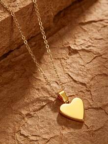 MONALLY 18K Gold Plated Stainless Steel Romantic Heart Necklace For Women, Dainty Mother Of White Love Pendant, Waterproof Hypoallergenic Jewelry Perfect Valentine's Day Anniversary Gift For Her - Pendant Necklace - View 4