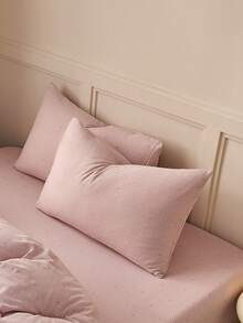 2pcs Grey Pink Striped Heart Pattern Pillowcases, Decorative Pillow Covers, Ultra Soft & Breathable, No Filling, Machine Washable, Sweet Girly Style, Suitable For Bedroom Envelope Closure Bed Pillowcases, Dorm Bedding Breathable Pillowcase Set - Dusty Pink - View 4