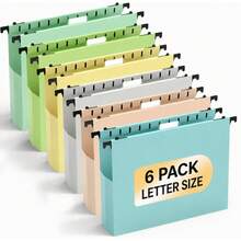 1/3/6pcs Extra Large Capacity Plastic Hanging File Folders, Letter Size, 2-Inch Expansion Heavy Duty Hanging Folders For Thick Documents, 1/5 Cut Adjustable Tabs, Multi-Color Options, Fits US Letter Size - Multicolor - View 10