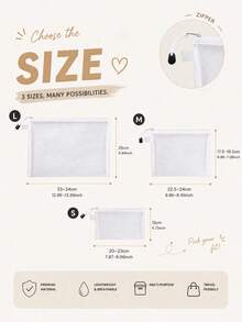1 pezzo/3 pezzi/9 pezzi/15 pezzi Quantità e dimensione opzionali Giocattolo educativo a blocchi da costruzione Borsa organizer in rete con cerniera Borsa portaoggetti cosmetici - Bianco - Visualizzare 4